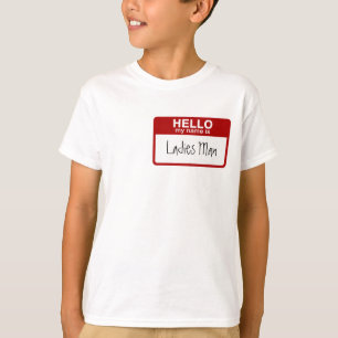 おもしろいな子供のTシャツは、こんにちは私の名前女性人です Tシャツ