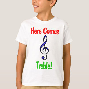 おもしろいな子供音楽Tシャツ: ここに高音域を来ます Tシャツ
