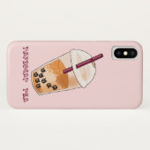 おもしろいな子猫猫の泡茶しゃれ| Tapiocatの茶 Case-Mate iPhoneケース (裏面(横))