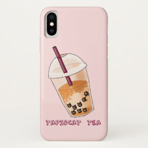 おもしろいな子猫猫の泡茶しゃれ  Tapiocatの茶 iPhone X ケース