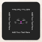 おもしろいな子猫猫の顔 スクエアペーパーコースター (正面)