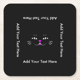 おもしろいな子猫猫の顔 スクエアペーパーコースター