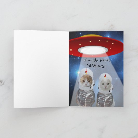 おもしろいな宇宙猫の誕生日 カード (内部)