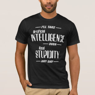 おもしろいな実質の愚かさ上の人工知能 Tシャツ
