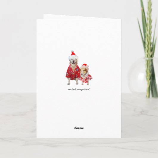 おもしろいな実験室または犬のハワイアンまたはサーファーのクリスマス シーズンカード (裏面)