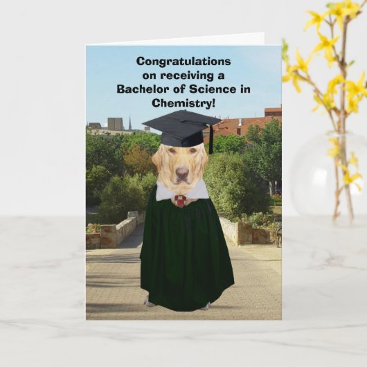おもしろいな実験室化学卒業生 カード (黄色い花)