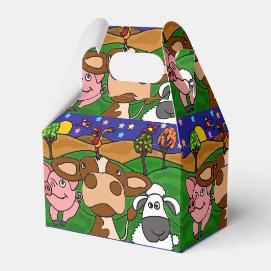 おもしろいな家畜のギフト用の箱 フェイバーボックス (正面サイド)