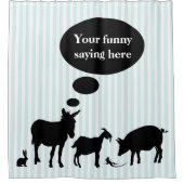 おもしろいな家畜のスピーチの泡 シャワーカーテン (正面)