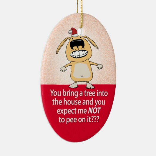 おもしろいな小便をする犬のクリスマスのオーナメント セラミックオーナメント (右)
