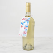 おもしろいな小妖精や小人の足のHo Ho Hoクリスマスのワイン ボトルネックタグ (アングル)