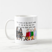 おもしろいな尼僧のカードおよびギフト コーヒーマグカップ (左)