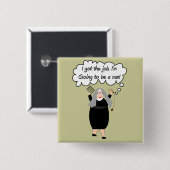 おもしろいな尼僧カードは"得ました仕事を!" (ゲイルGabel) 缶バッジ (正面&裏面)