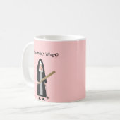 おもしろいな尼僧カード: 尼僧は運びました定規を" コーヒーマグカップ (正面左)