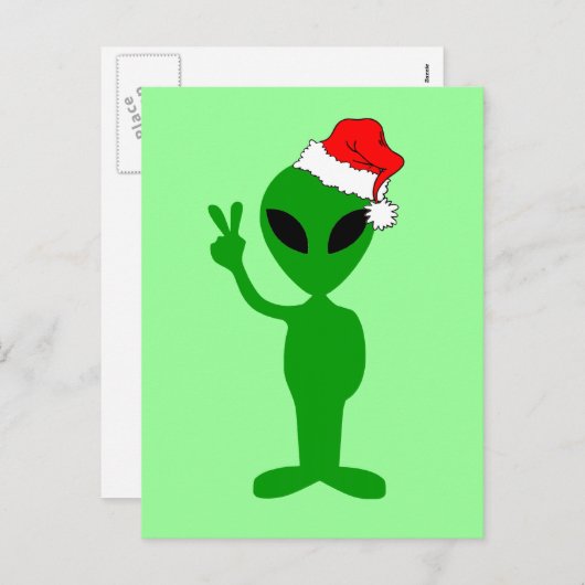 おもしろいな平和エイリアンサンタ シーズンポストカード (正面/裏面)