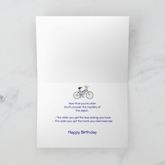 おもしろいな年齢の誕生日のバイク、サイクリング、スポーツ、趣味 カード (内部)