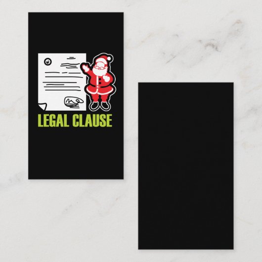 おもしろいな弁護士のギフト法的サンタクロース 名刺 (正面/裏面)