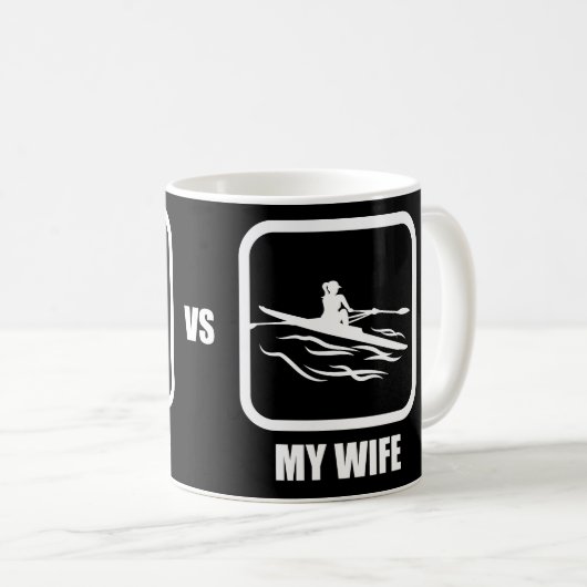 おもしろいな引用文あなたの妻私の妻-夫のためのギフト コーヒーマグカップ (正面右)