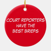 おもしろいな引用文のクリスマスを報告するレトロの女性裁判所 セラミックオーナメント (裏面)