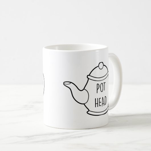 おもしろいな引用文のポットの頭部のマグ コーヒーマグカップ (正面右)