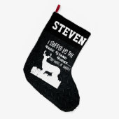 おもしろいな引用文の人の趣味のスポーツを捜しているシカ ラージクリスマスストッキング (正面 (吊り時))