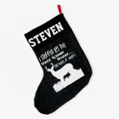 おもしろいな引用文の人の趣味のスポーツを捜しているシカ ラージクリスマスストッキング (裏面 (吊り時))