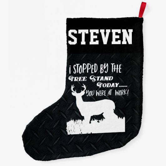 おもしろいな引用文の人の趣味のスポーツを捜しているシカ ラージクリスマスストッキング (裏面)