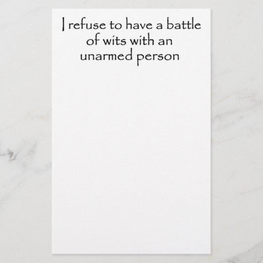 おもしろいな引用文の静止したギフトの誕生日プレゼントのアイディア 便箋 (正面)