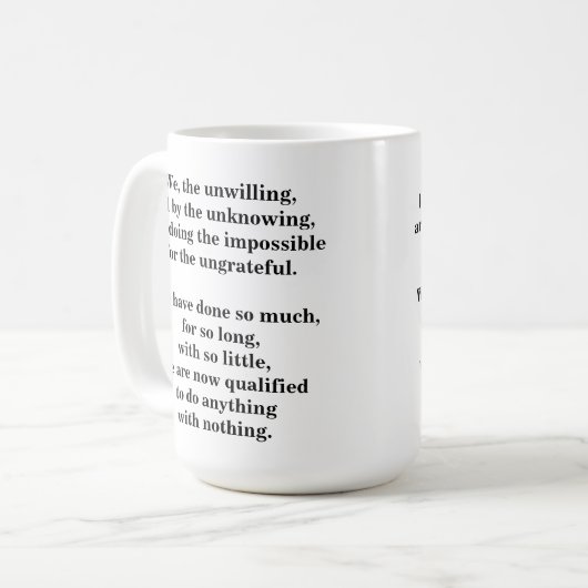 おもしろいな引用文"私達のaの不本意" コーヒーマグカップ (正面左)