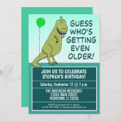 おもしろいな得るより古い恐竜の誕生会 招待状 (正面/裏面)