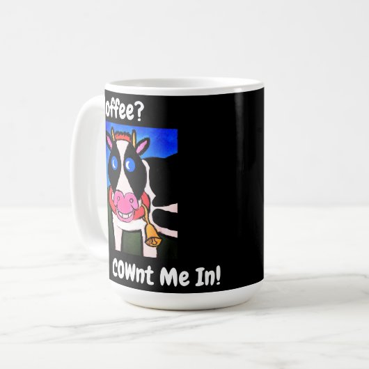 おもしろいな微笑の漫画のコーヒー愛情のある牛 コーヒーマグカップ (正面左)