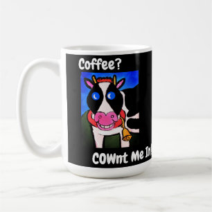 おもしろいな微笑の漫画のコーヒー愛情のある牛 コーヒーマグカップ