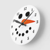 おもしろいな微笑の雪だるま ラウンド壁時計 (傾斜)