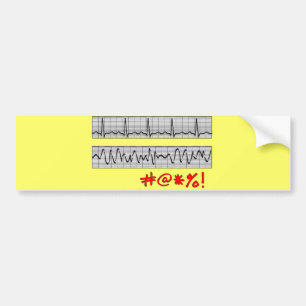 おもしろいな心臓リズムのストリップのギフト バンパーステッカー