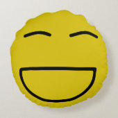 おもしろいな怒っている幸せなリバーシブル ラウンドクッション (裏面)