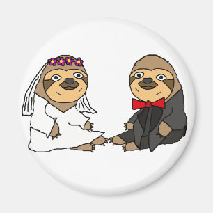 おもしろいな怠惰の新郎新婦の結婚式 マグネット