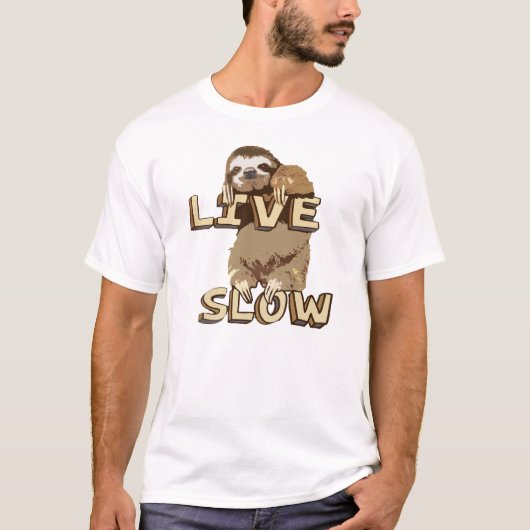 おもしろいな怠惰の生きている遅いTシャツ Tシャツ (正面)