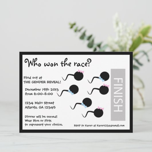 おもしろいな性はパーティの招待状-精液の競争--を明らかにします 招待状 (スタンド正面)