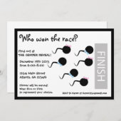 おもしろいな性はパーティの招待状-精液の競争--を明らかにします 招待状 (正面/裏面)