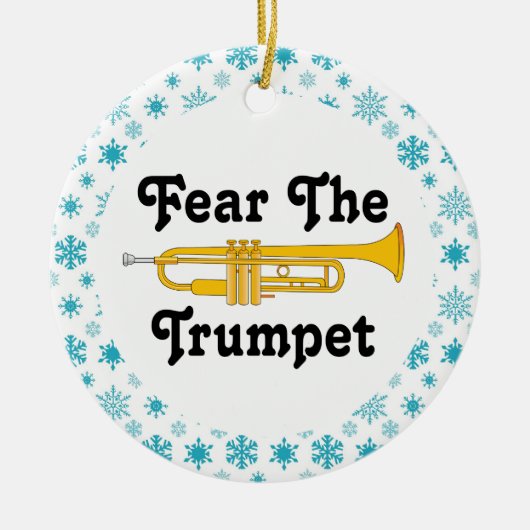 おもしろいな恐れトランペット音楽バンドクリスマス セラミックオーナメント (正面)