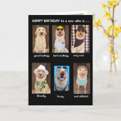 おもしろいな息子の誕生日 カード (黄色い花)