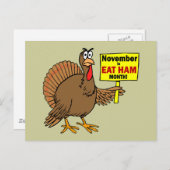 おもしろいな感謝祭の七面鳥 シーズンポストカード (正面/裏面)