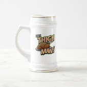 おもしろいな感謝祭の腿の人のTシャツ ビールジョッキ (左)