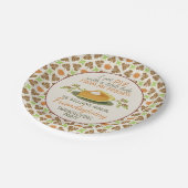 おもしろいな感謝祭のFriendsgivingのパーティーのパンプキンパイ ペーパープレート (アングル)