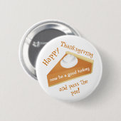 おもしろいな感謝祭|のパンプキンパイ 缶バッジ (正面&裏面)
