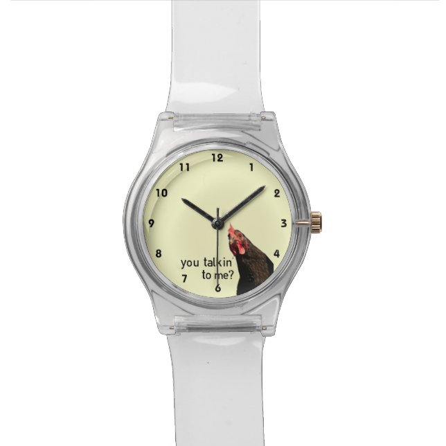 おもしろいな態度の鶏 腕時計 (クローズアップ)
