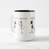 おもしろいな把握あなたの馬の漫画 ツートーンマグカップ (正面左)