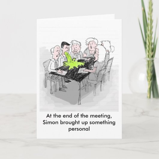おもしろいな挨拶状-サイモンは何かを持ち出します カード (正面)