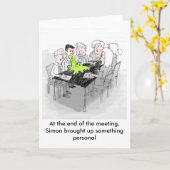 おもしろいな挨拶状-サイモンは何かを持ち出します カード (黄色い花)