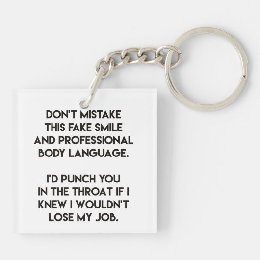 おもしろいな擬似スマイル-皮肉な引用文 キーホルダー (裏面)