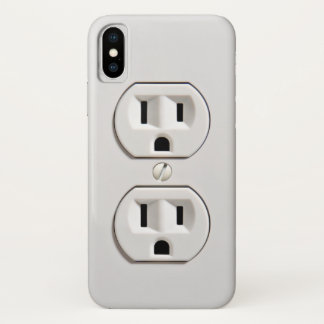 おもしろいな擬似電気出口 iPhone X ケース